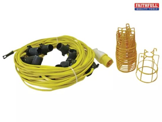 Faithfull Festoon Lights 10 ES Bulbs 110V 22m