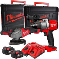 Milwaukee 4933492642 M18FPP2H3-502X 18V Fuel Combi & Grinder Kit, Inc 2 x 5.0Ah Battery & Charger