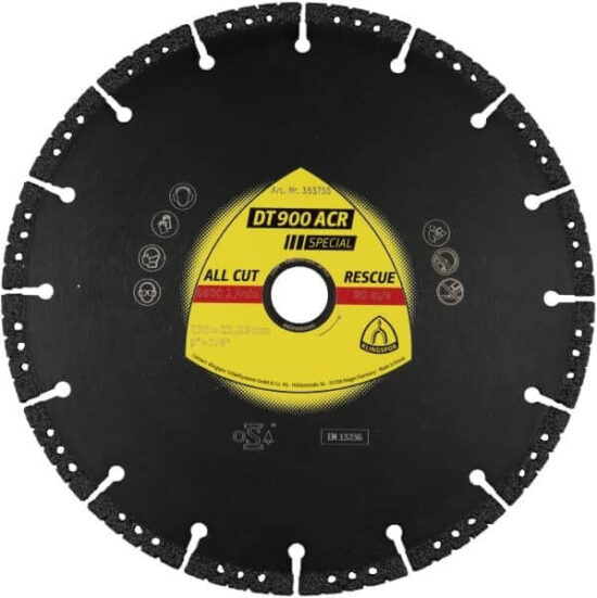 Klingspor 355726 DT900 300mm ACR All Cut Rescue Special Cutting Diamond Blade