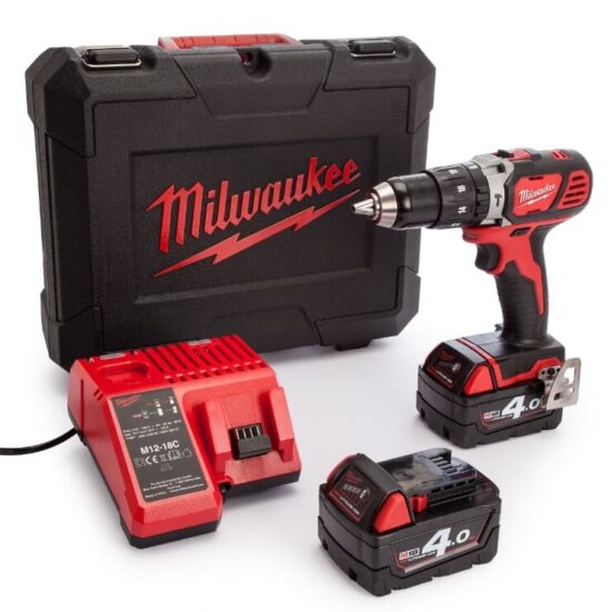 Milwaukee M18BPD-402C Combi Drill, Inc 2 x 4.0Ah Batteries