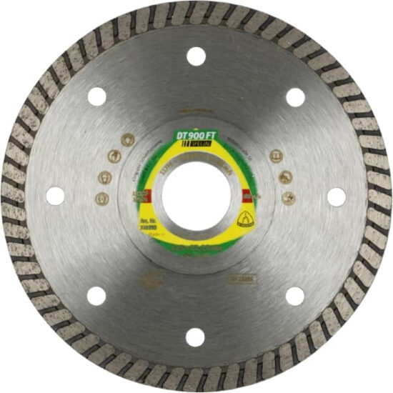 Klingspor 325392 115mm x 1.4 x 22mm DT 900 FT Special, Diamond cutting blades for angle grinders for Stoneware, Stove tiles, Stove tiles, glazed, Granite