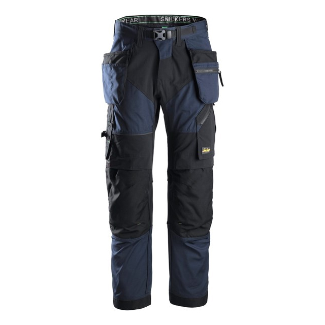 Snickers Workwear 6902 FlexiWork, 9504 Navy/Black Work Trousers+ Holster Pockets