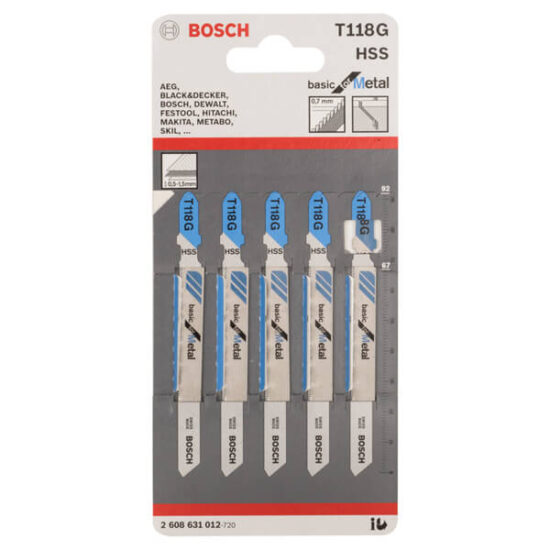 Bosch 2608631012 T118G Jigsaw Blade Set (5)