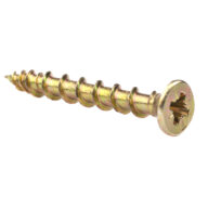 HINGE-TITE® TFHTB4030 4.0 x 30mm Pozi Countersunk Screw - Brass Box Of 50