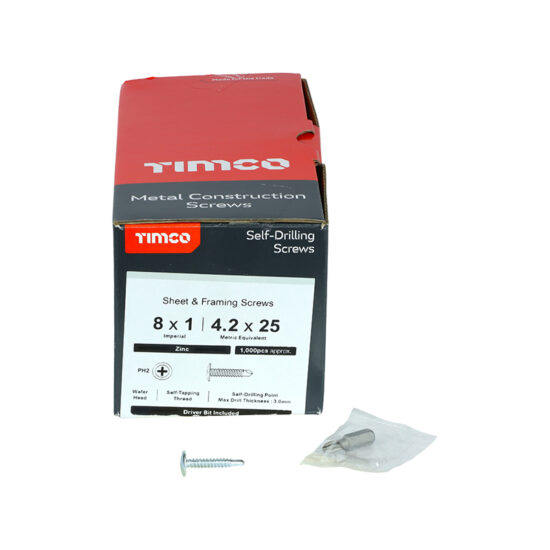 TimCo 00025WHSD 4.2 x 25 Metal Construction Wafer Head Self Drilling - Image 3