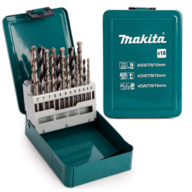 Makita D-47173 Mixed Drill Bit Set in Metal Case 18 Piece HSS Wood Masonry