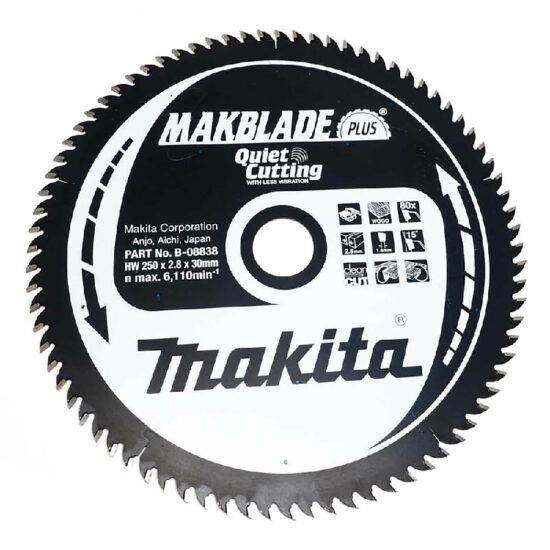 Makita B-08838, Circular saw blade, Makblade+ T.C.T, 250 x 30 mm, 80 T