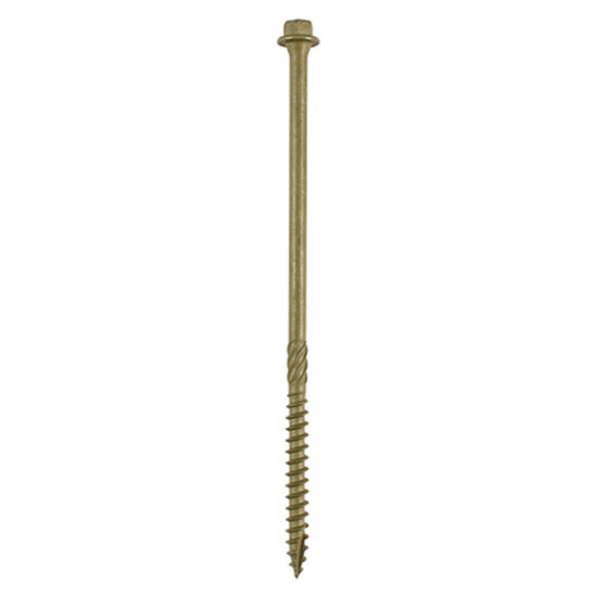 TimCo 6.7 x 200mm Hex Green Timber Frame Construction & Landscaping Screws, Pack of 50