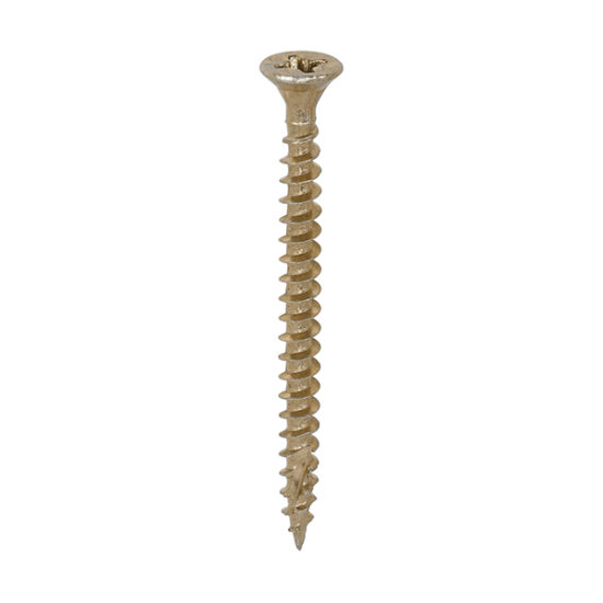 TimCo C2 Strong-Fix Yellow Pozi Countersunk WoodScrew, Per Box