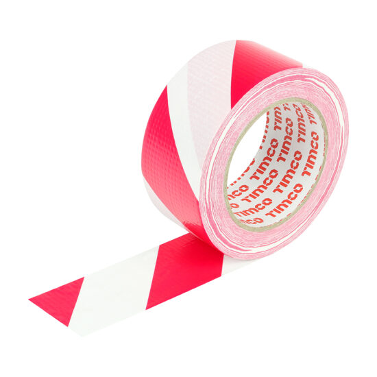 TimCO CTHAZRW Hazard Warning Cloth Tape - Red and White 33m x 50mm - Image 2