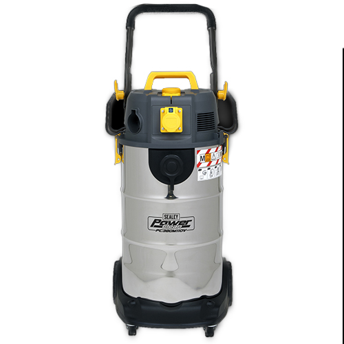 Sealey PC380M110V Vacuum Cleaner Industrial Dust-Free Wet/Dry 38L 1100W/110V Stainless Steel Drum M Class Filtration - Image 3