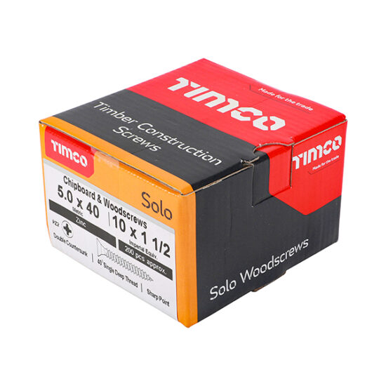 Timco Solo Zinc Pozi Countersunk Chipboard & WoodScrew, Per Box - Image 2