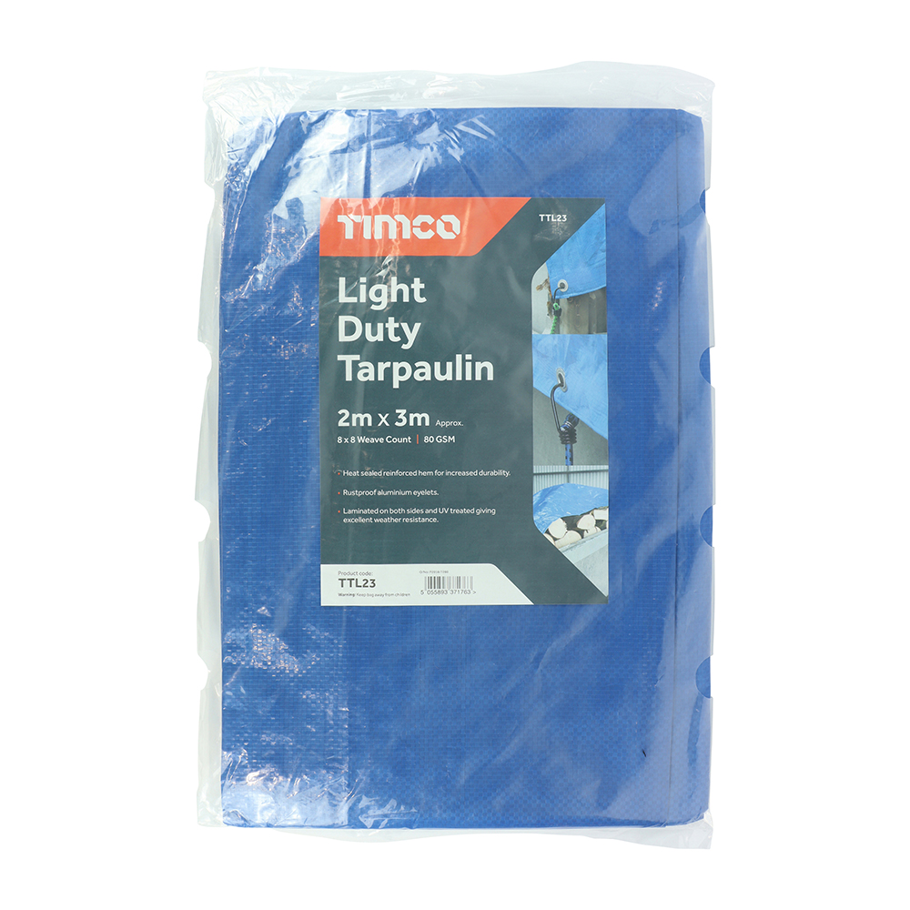 TimCo TTL23 Tarpaulin - Light Duty 2 x 3m - Image 2
