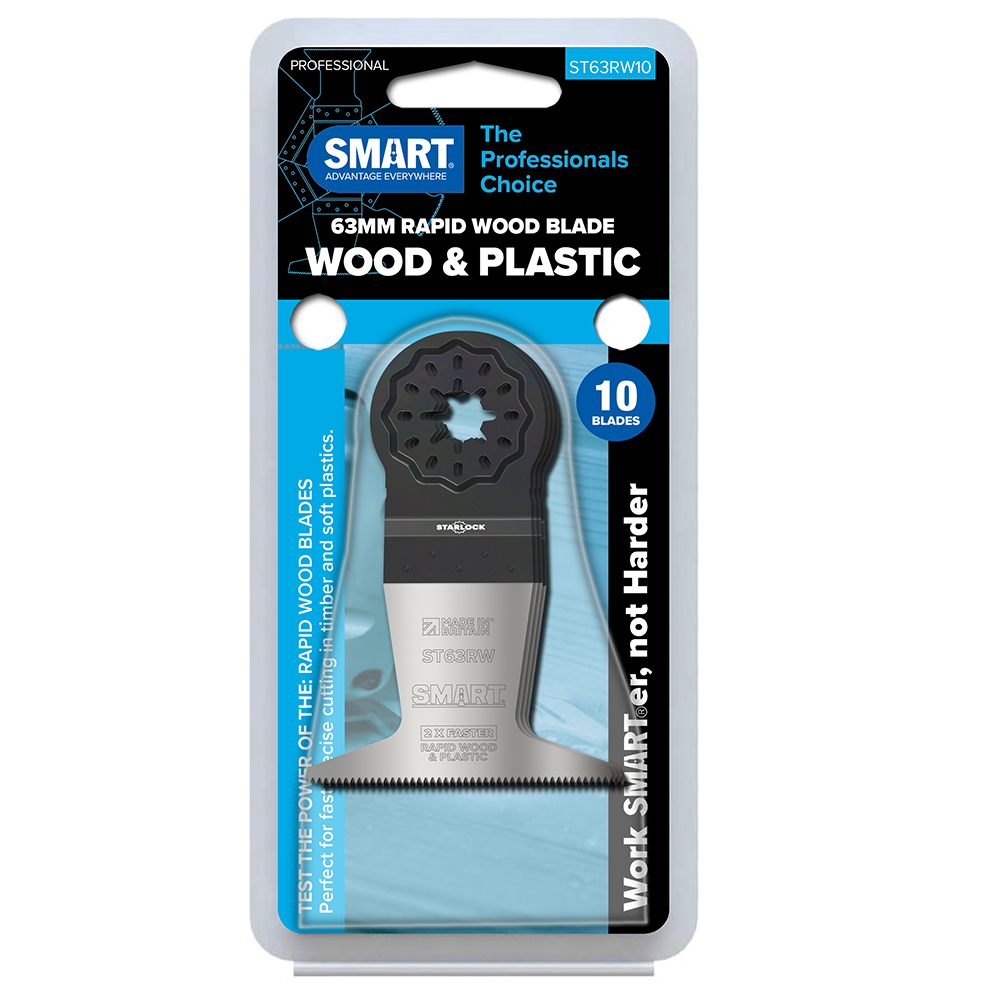 Smart ST63RW10 Starlock 63mm Rapid Wood Blade, Pack Of 10