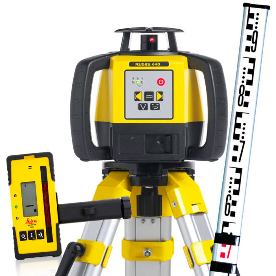 Leica 6011153KIT Rugby 640 Li-Ion & RE120 Rechargeable Kit Including Tripod & Staff - Image 4