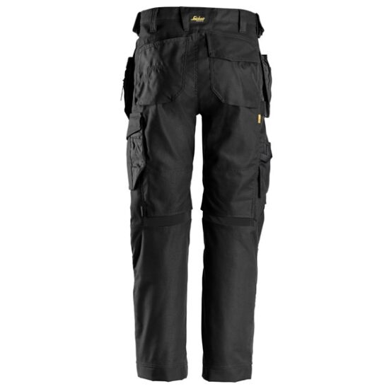 Snickers 6224 AllroundWork, Canvas+ Stretch Work Trousers+ Holster Pockets, Black - Image 2