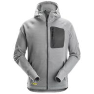 Snickers 8041 FlexiWork Fleece Full-Zip Hoodie, Grey Black