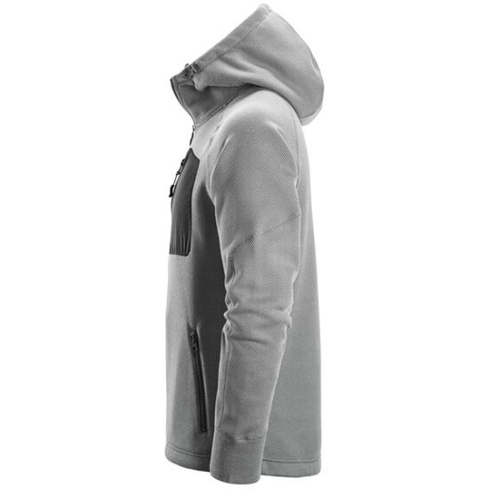 Snickers 8041 FlexiWork Fleece Full-Zip Hoodie, Grey Black - Image 3