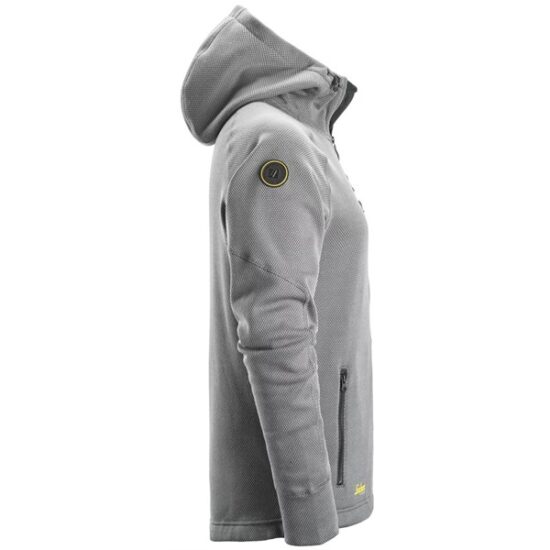 Snickers 8041 FlexiWork Fleece Full-Zip Hoodie, Grey Black - Image 2