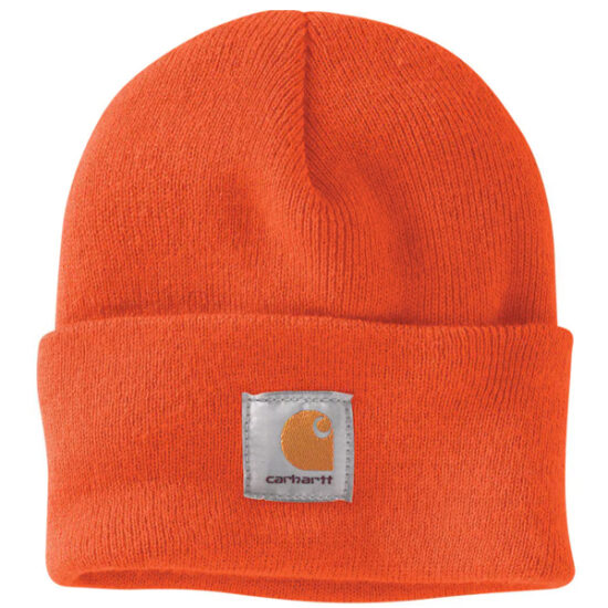 Carhartt A18 Knit Cuffed Beanie, Bright Orange