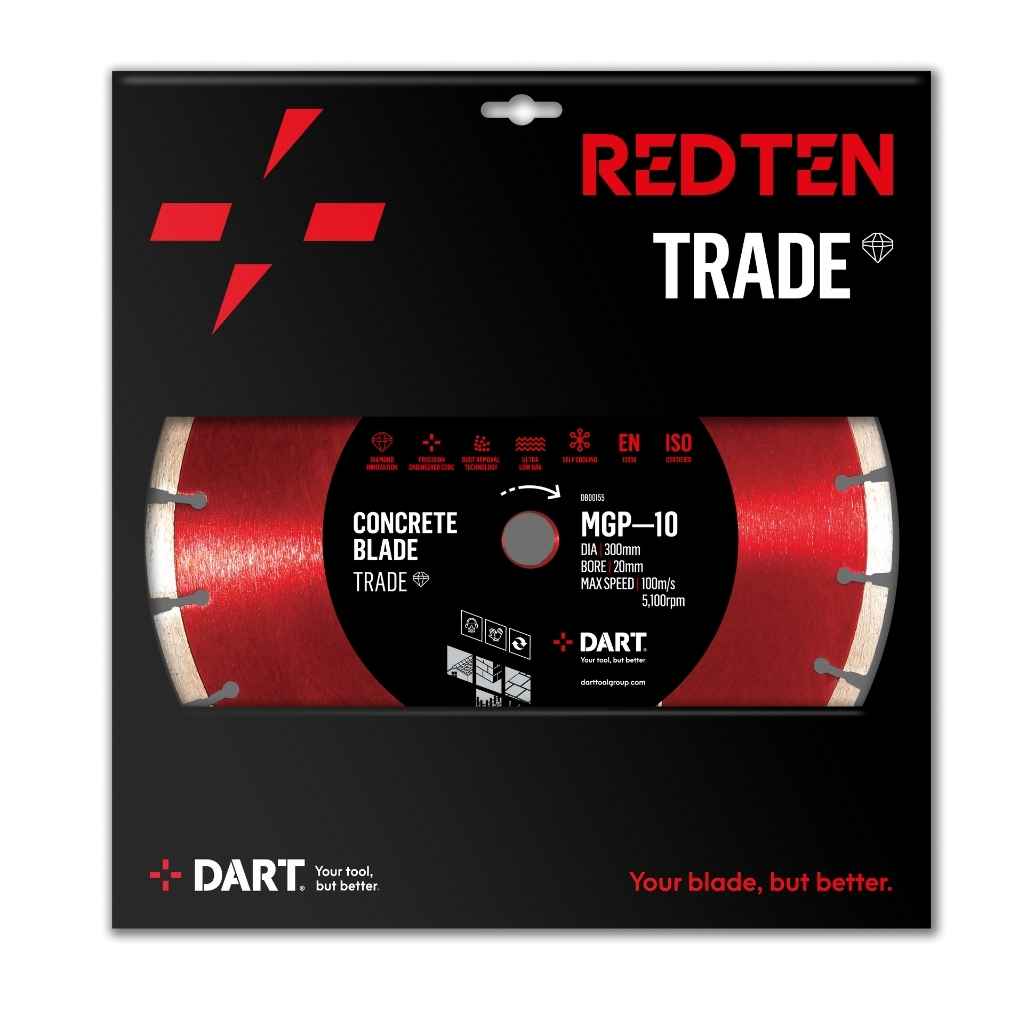 DART DB00100 Red Ten BMI-10 Pro Diamond Blade 300Dmm x 20B - Image 2