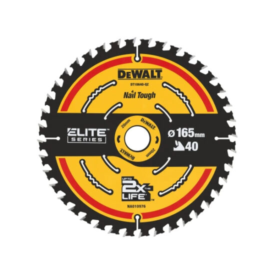 DeWalt DEWDT10640QZ ELITE™ Series Framing Circular Saw Blade 165 x 20mm x 40T