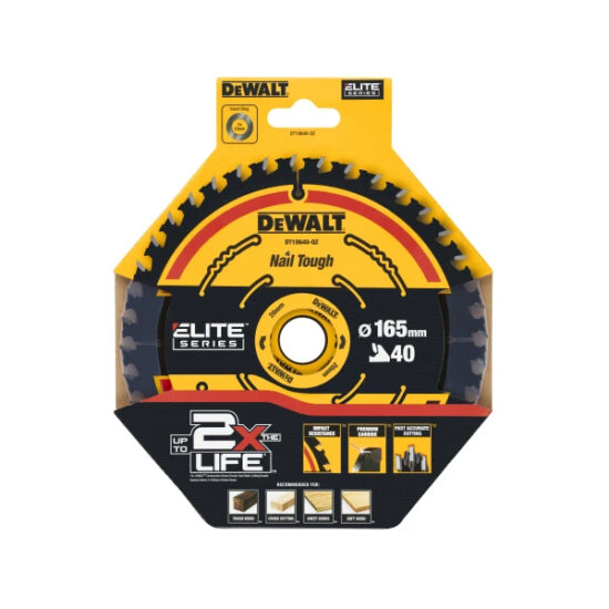 DeWalt DEWDT10640QZ ELITE™ Series Framing Circular Saw Blade 165 x 20mm x 40T - Image 2
